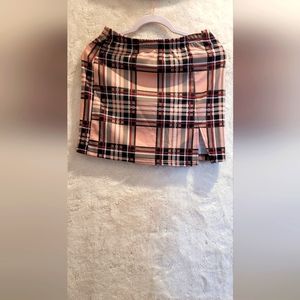 Checked fitted mini skirt